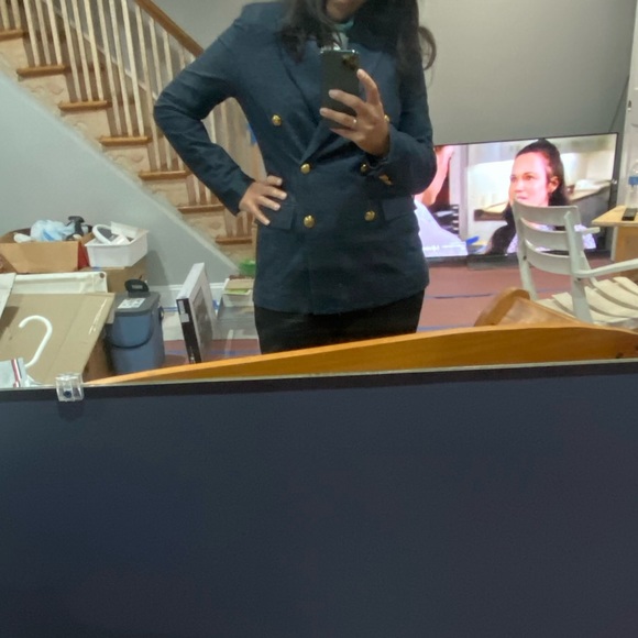 Lauren Ralph Lauren Denim Like Blazer Gold Buttons - Picture 8 of 8